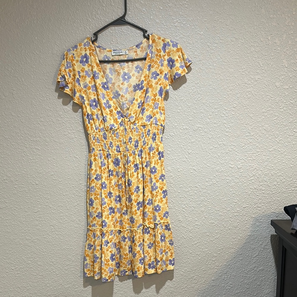 Floral Yellow and Purple Dress